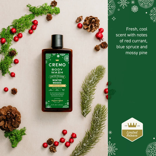 Cremo Men's Holiday Body Wash, Winter Woods, 16 fl oz