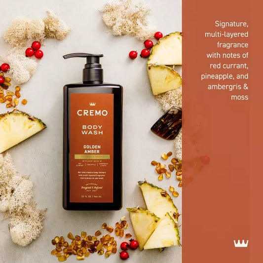 Cremo Body Wash - Golden Amber - 32 fl oz: Moisturizing, Sulfate-Free, For Normal to Dry Skin, Whole Body Use