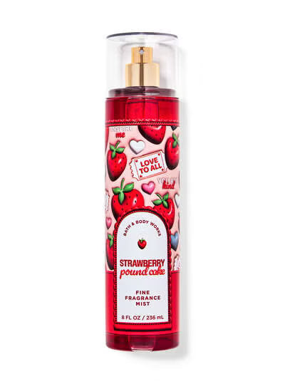 Bath & Body Works Strawberry Pound Cake Body Cream 8 oz and Body Spray 8 fl oz