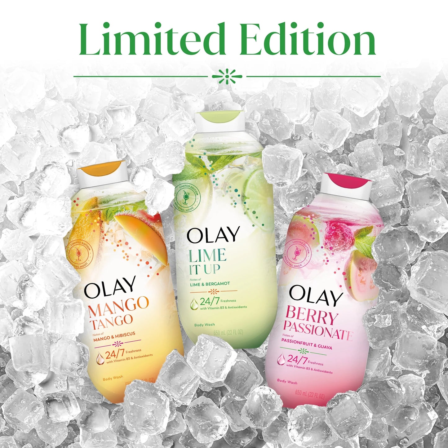 Olay Mango Tango Body Wash with Notes of Mango and Hibiscus, Vitamin B3 and Antioxidant Blend, 22oz
