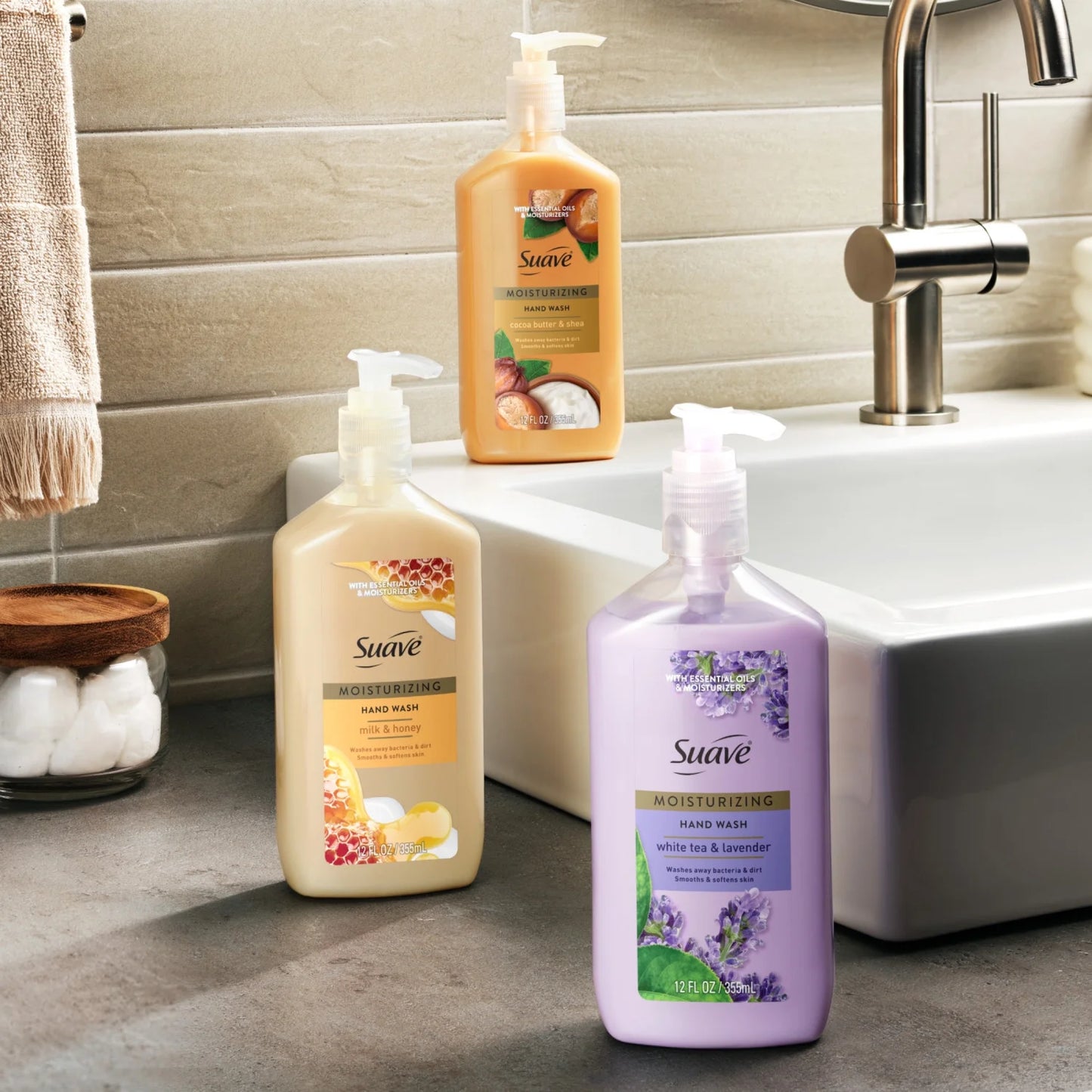 Suave Moisturizing Cocoa Butter & Shea Hand Soap, Gentle Cleanser for Hands, 12 FL OZ