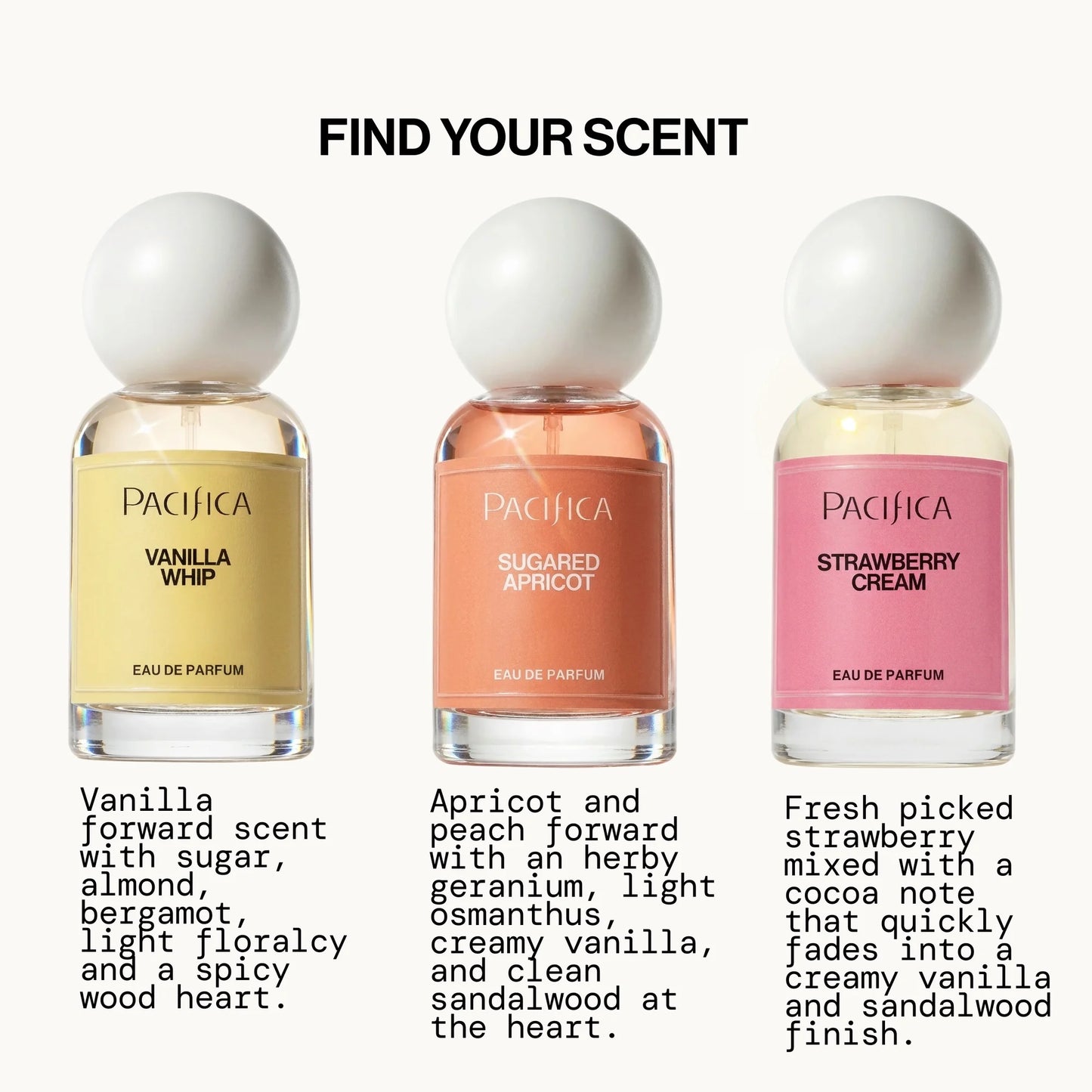 Pacifica Eau De Parfum Strawberry Cream, Perfume for Unisex, 1 fl oz, Atomizing Spray