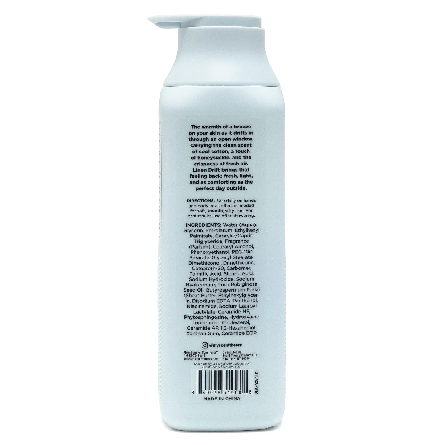 Scent Theory Body Lotion with Shea Butter- Linen Drift, 18 oz