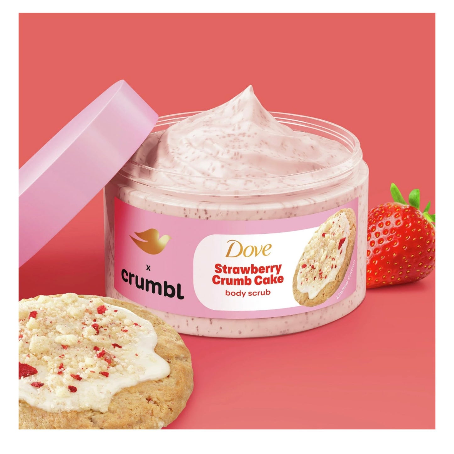 Dove Crumbl Starwberry Crumb Cake Body Scrub