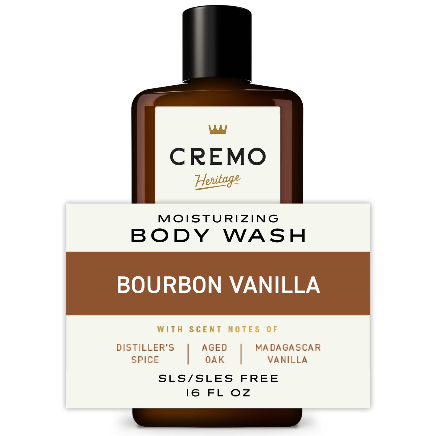 Cremo Men's Body Wash, Bourbon Vanilla, 16 oz