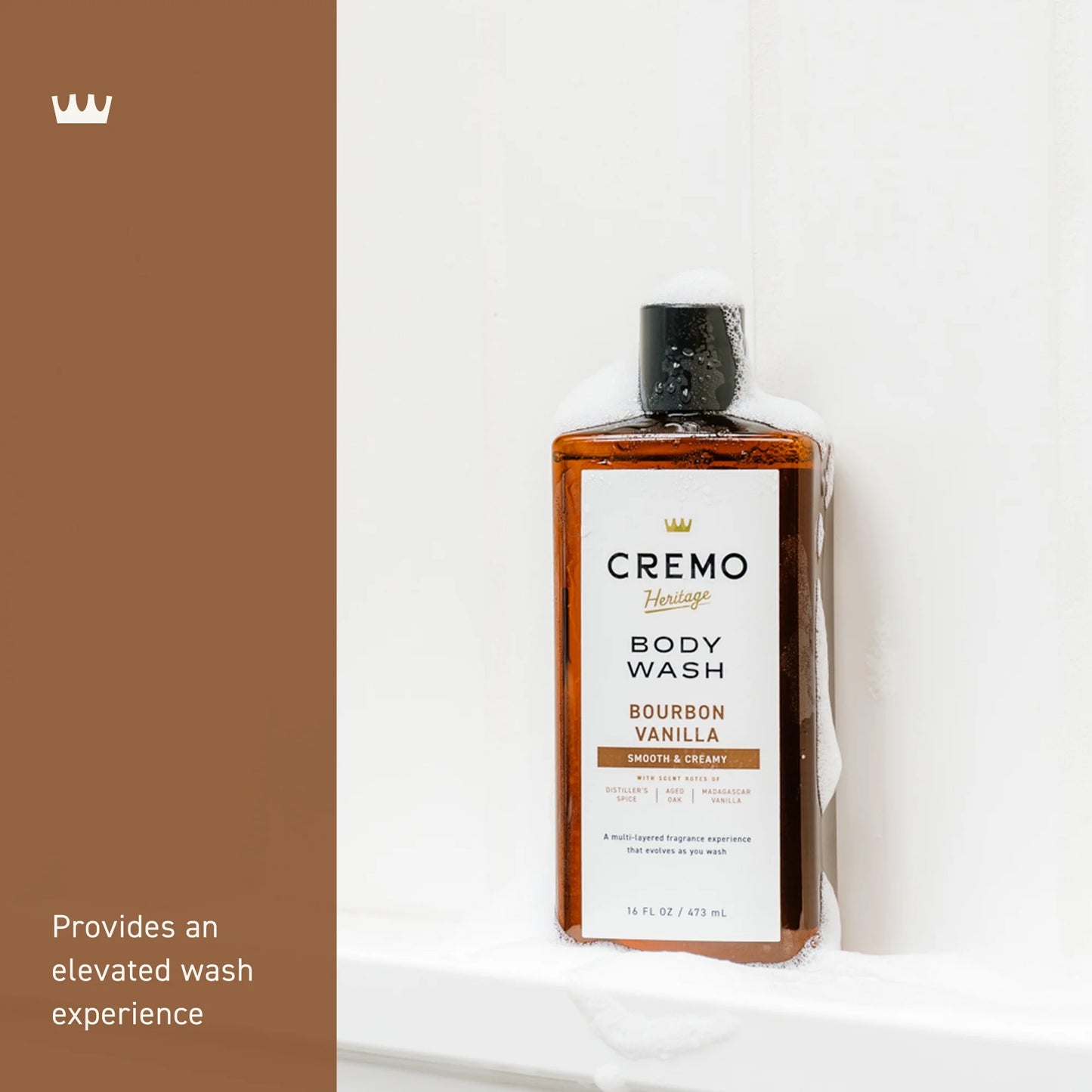 Cremo Men's Body Wash, Bourbon Vanilla, 16 oz