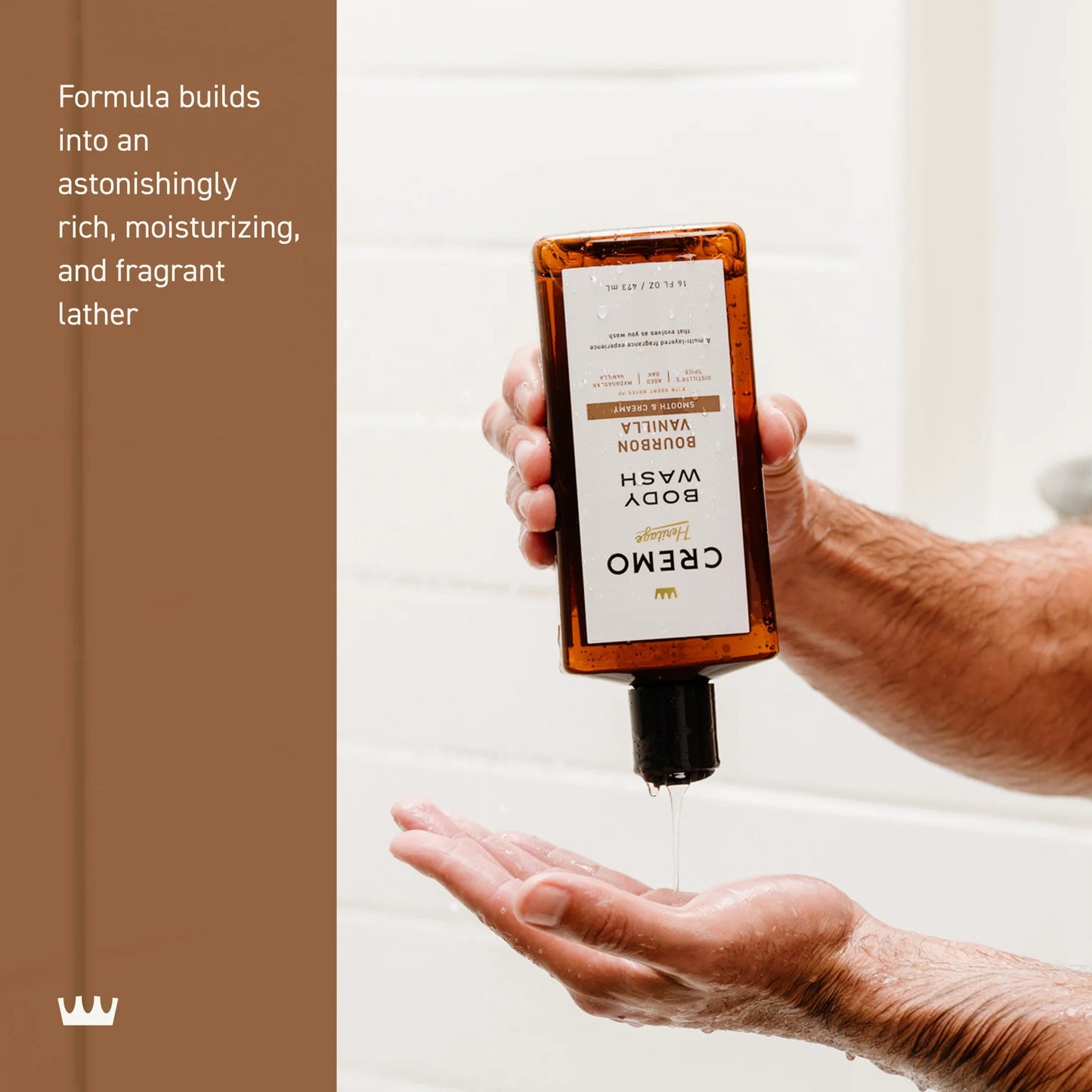 Cremo Men's Body Wash, Bourbon Vanilla, 16 oz