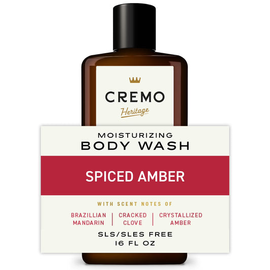 Cremo Heritage Red Men's Body Wash, Spiced Amber Scent, 16 fl oz