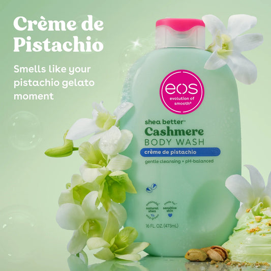 Eos Shea Better Cashmere Body Wash, Crème de Pistachio, Creamy Gel Formula, 16 fl oz.