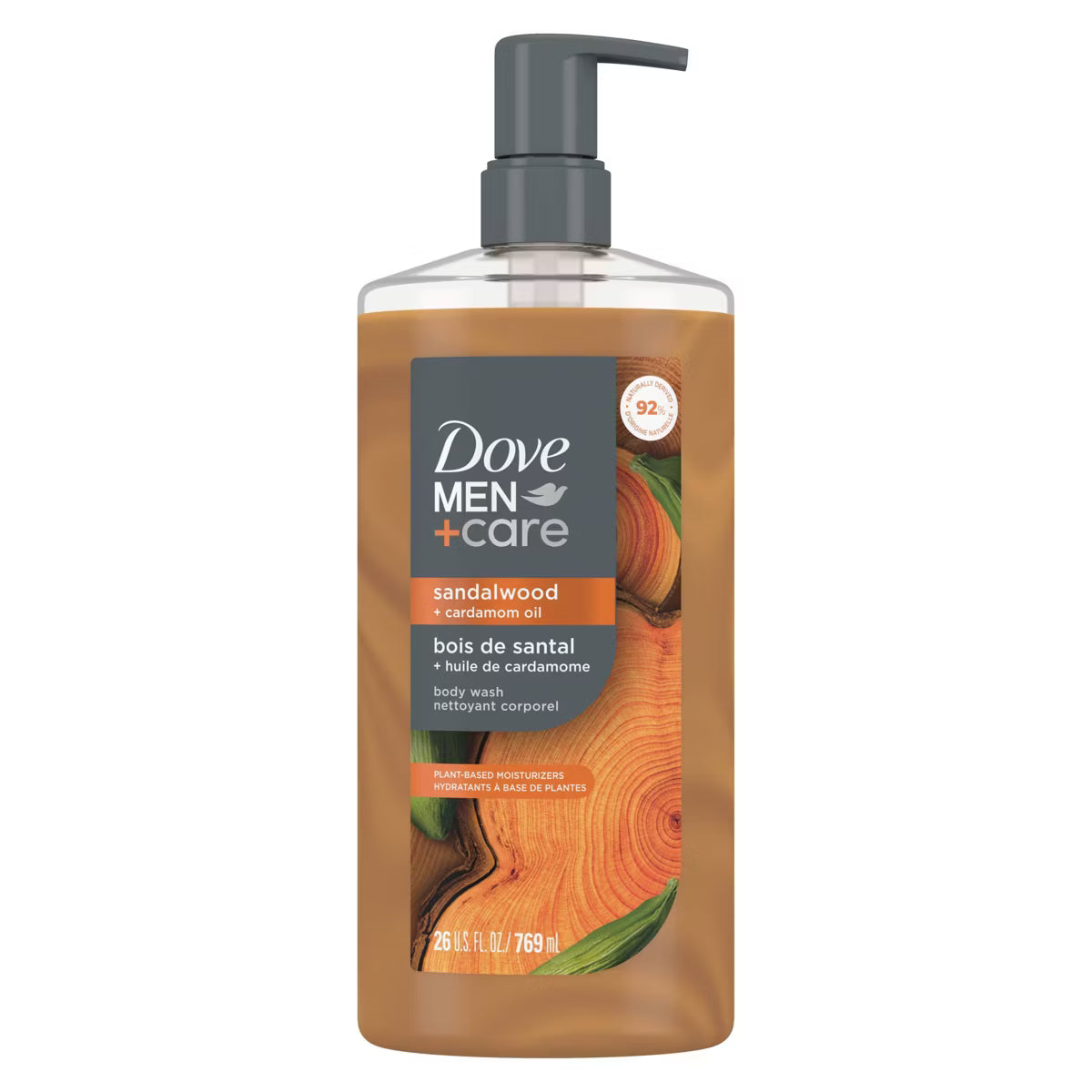 Dove Men+Care Restore Plant Based Body Wash - Sandalwood & Cardamom Oil - 26 fl oz: Paraben-Free, Sulfate-Free, Vegan, Hydrating