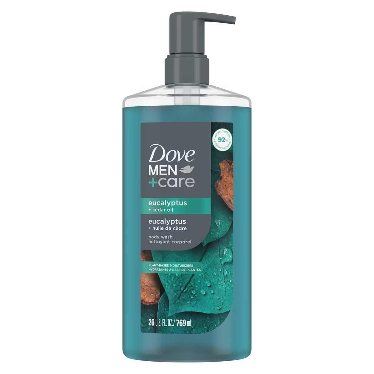 Dove Men+Care Relax Plant Based Body Wash - Eucalyptus & Cedar Oil - 26 fl oz: Paraben-Free, Sulfate-Free, Vegan