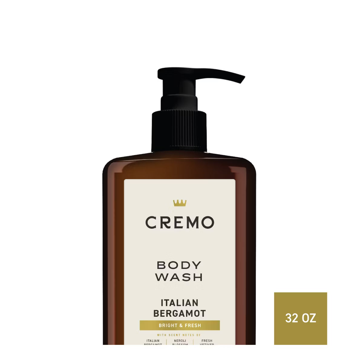 Cremo Italian Bergamot Body Wash - 32 fl oz: Liquid, For Normal Skin, Whole Body, Pump Bottle
