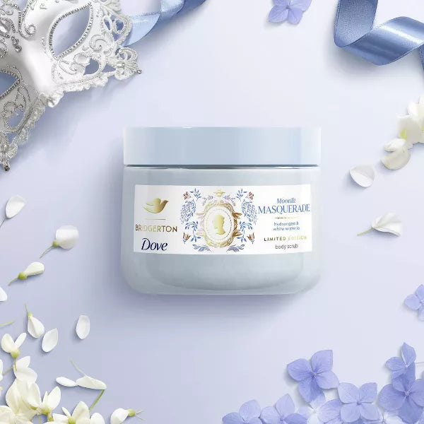 Dove Beauty Limited Edition Bridgerton Body Scrub - Moonlit Masquerade - Hydrangea & White Wisteria Scent - 15oz
