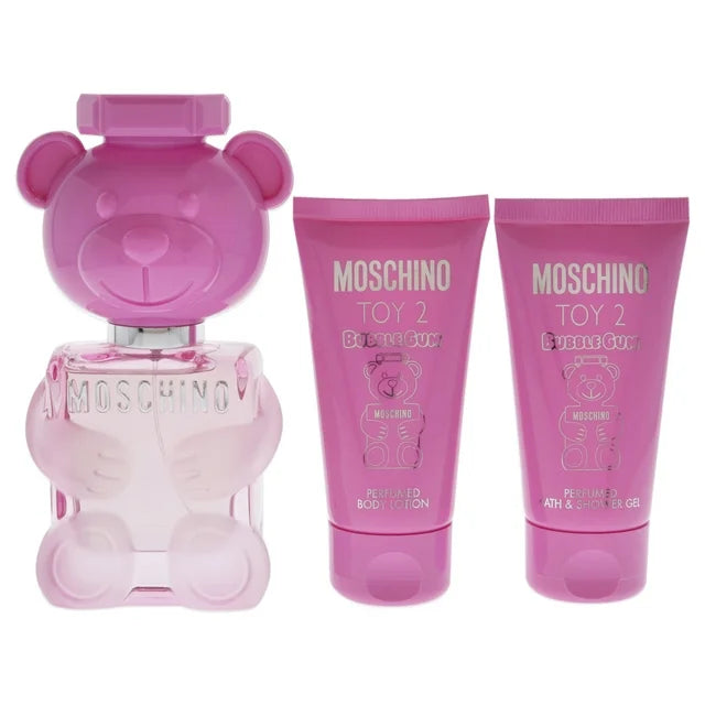Moschino Toy 2 Bubble Gum Ladies 3 Pcs Set- 1.7 EDT/  1.7 BL/ 1.7 Gel- Display Box