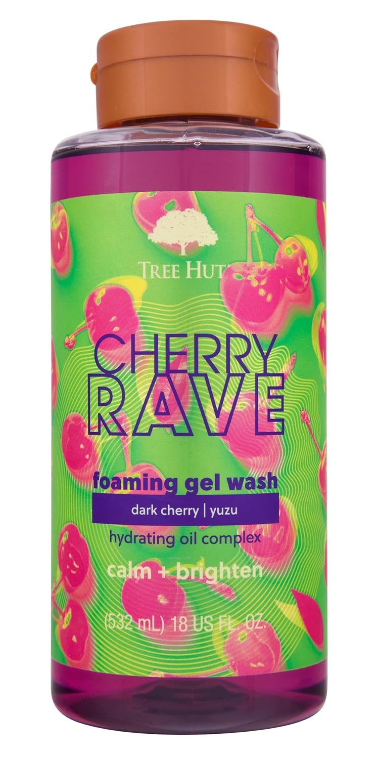Tree Hut Cherry Rave Foaming Gel Body Wash, 18 fl oz