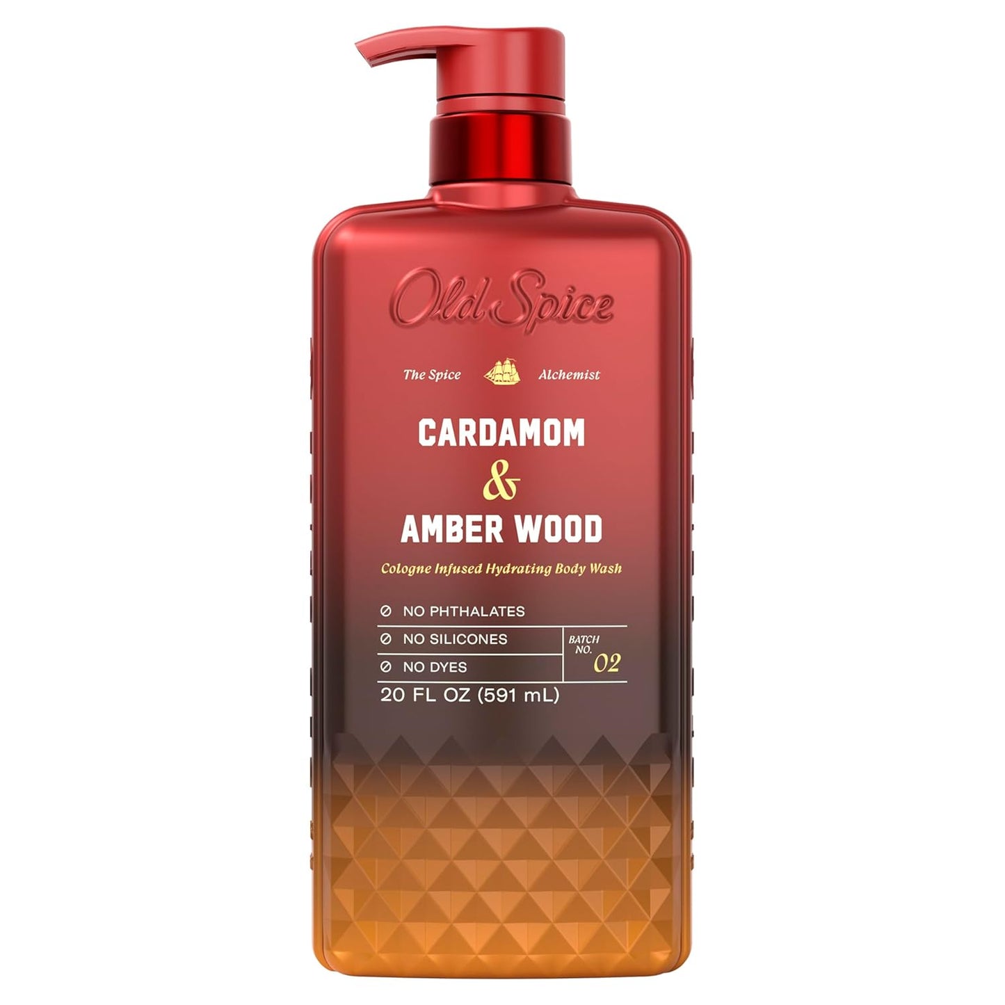 Old Spice Body Wash for Men, The Spice Alchemist Collection, 24/7 Cologne Infused Hydration, Cardamom + Amber Wood Scent, 20 oz