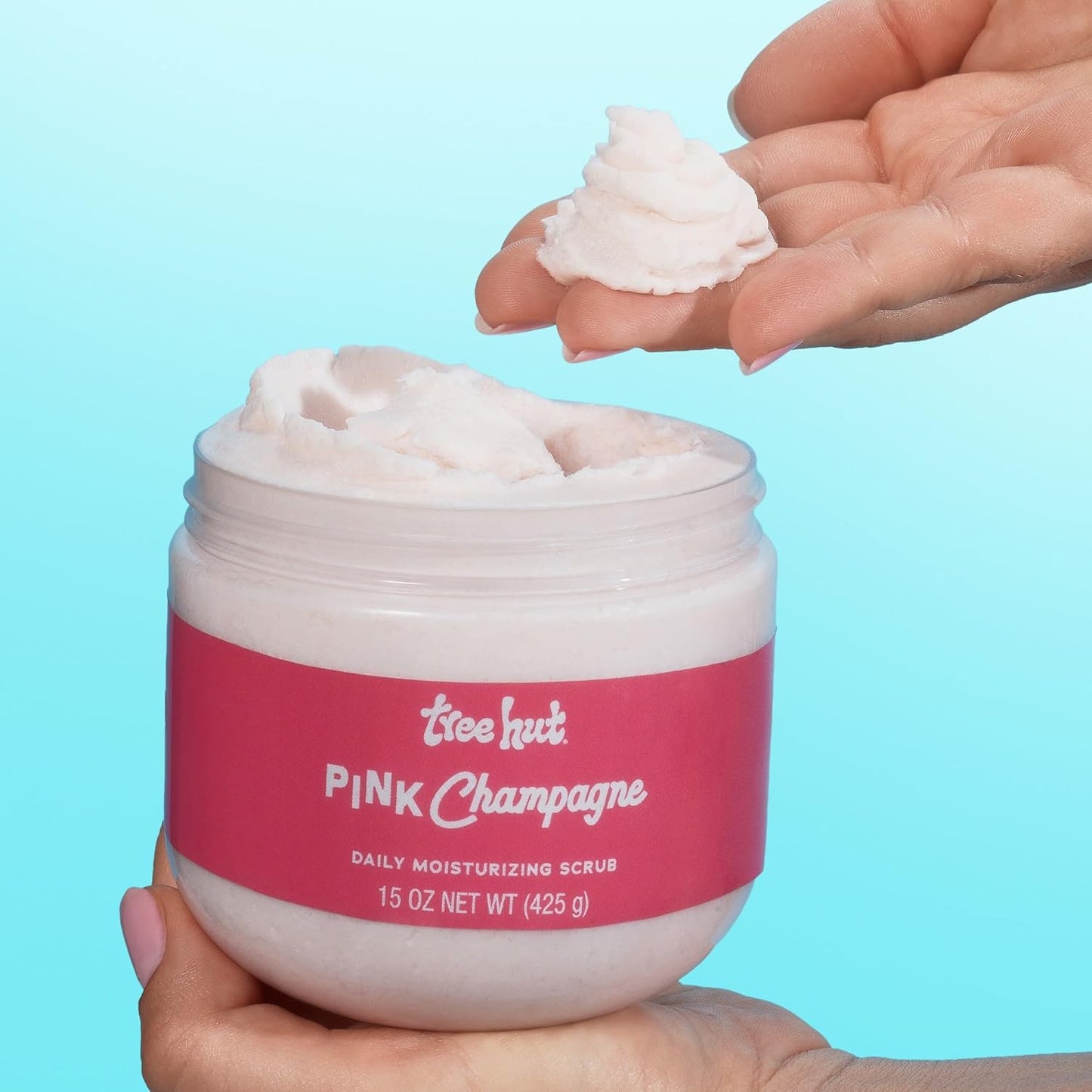 Tree Hut Pink Champagne Daily Moisturizing Scrub, Whipped Foamy Exfoliating Body Scrub, Hydrating & Moisturizing Everyday Formula for Soft, Radiant Skin, 15 oz