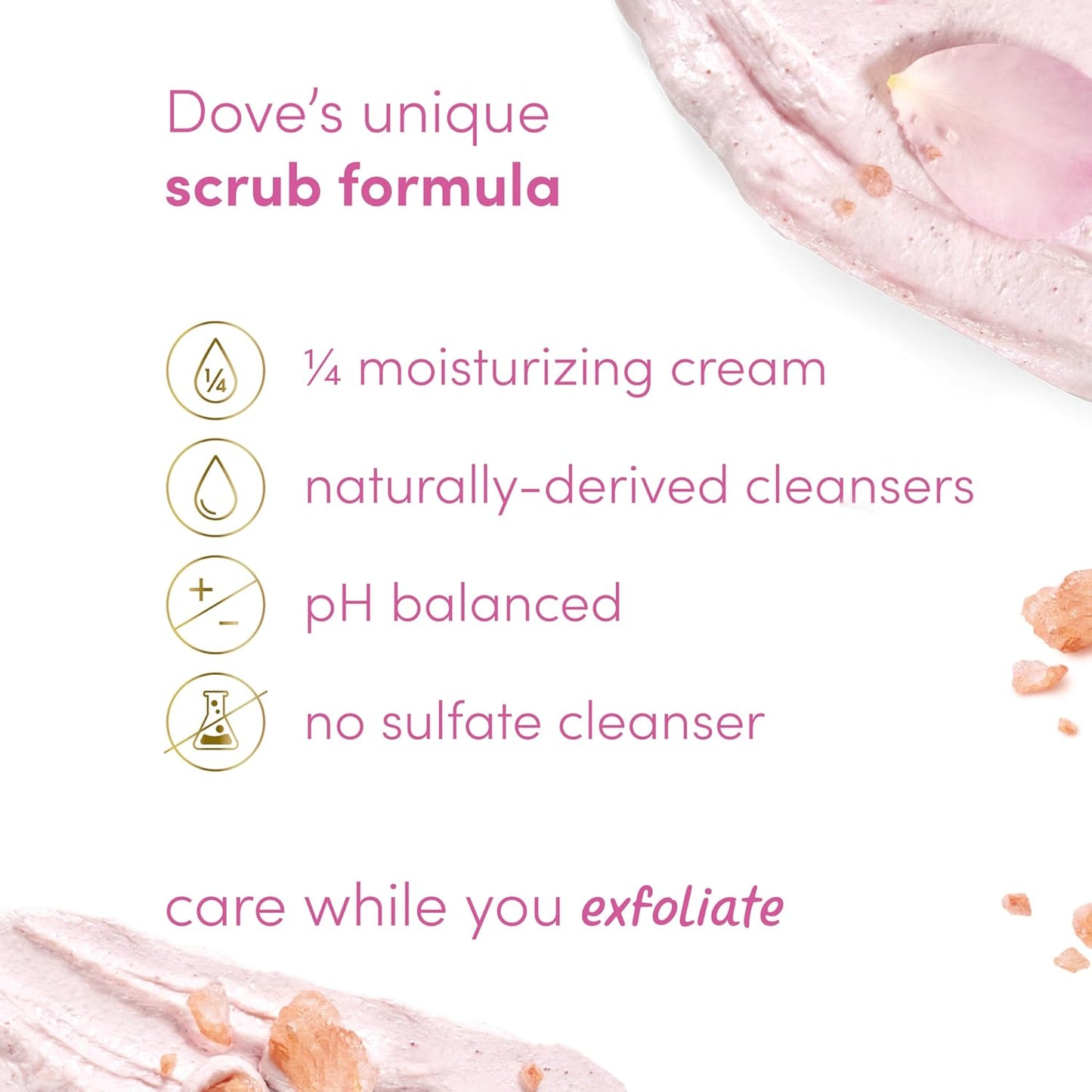 Dove Moisturizing Women's Body Scrub - Himalayan Salt & Rose Oil, 10.5 oz