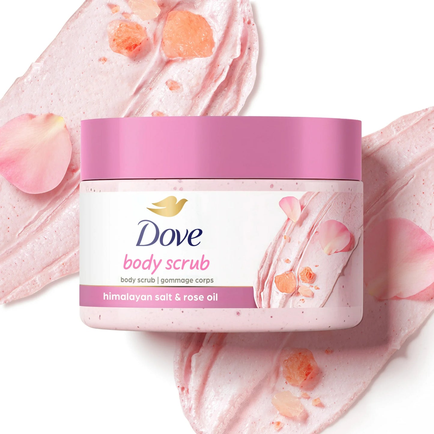 Dove Moisturizing Women's Body Scrub - Himalayan Salt & Rose Oil, 10.5 oz