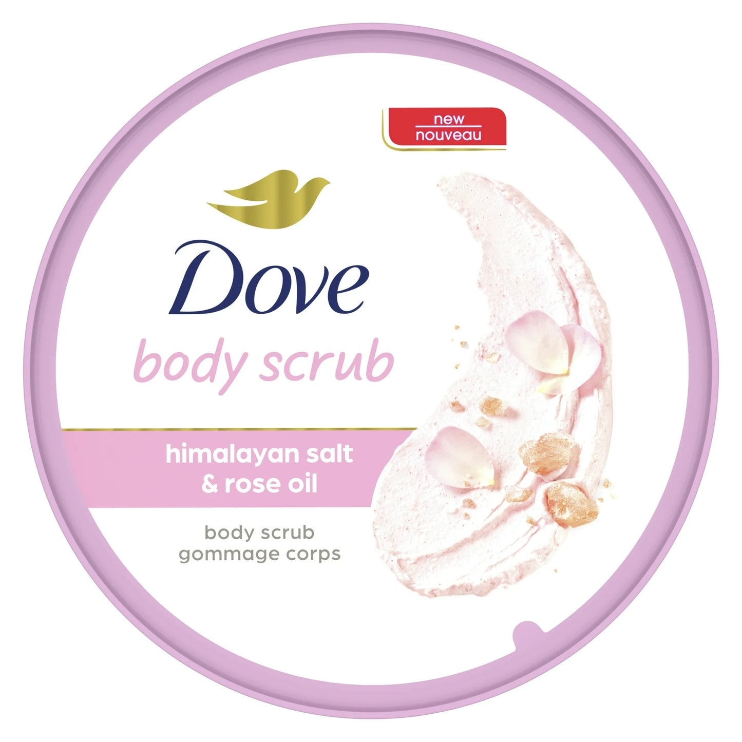 Dove Moisturizing Women's Body Scrub - Himalayan Salt & Rose Oil, 10.5 oz