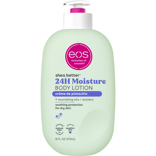 Eos Shea Better Body Lotion- Creme de Pistachio, Soothes Dry Skin, 16 fl oz