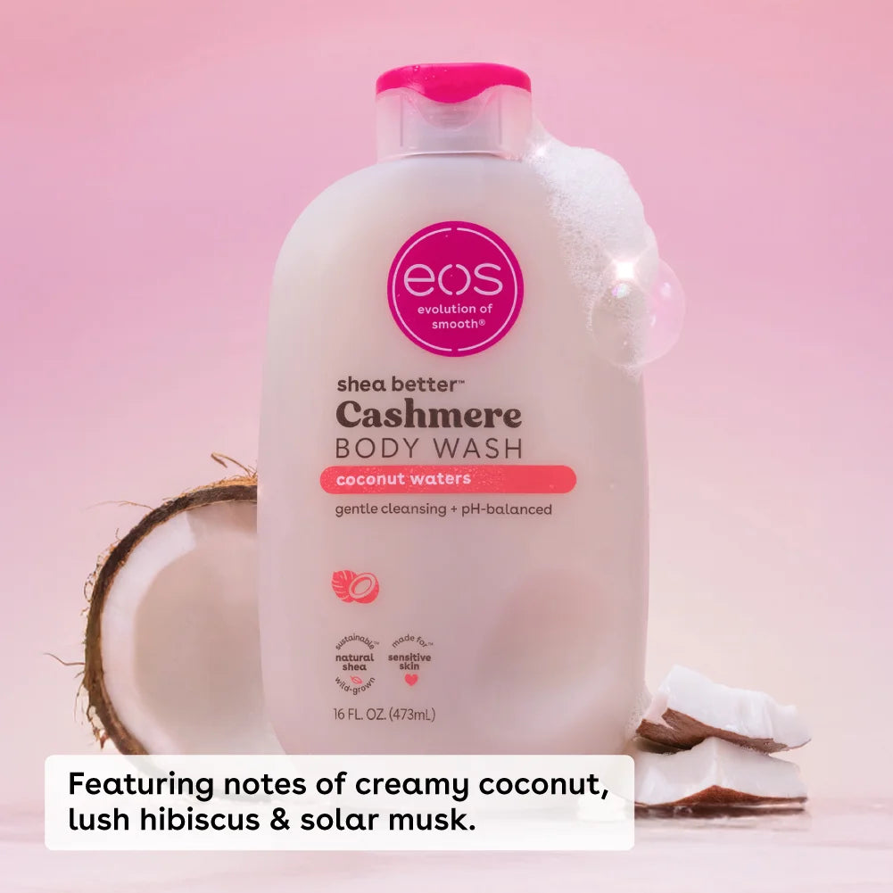Eos Shea Better Cashmere Body Wash - Coconut Waters , Creamy Gel Formula, 16 oz.