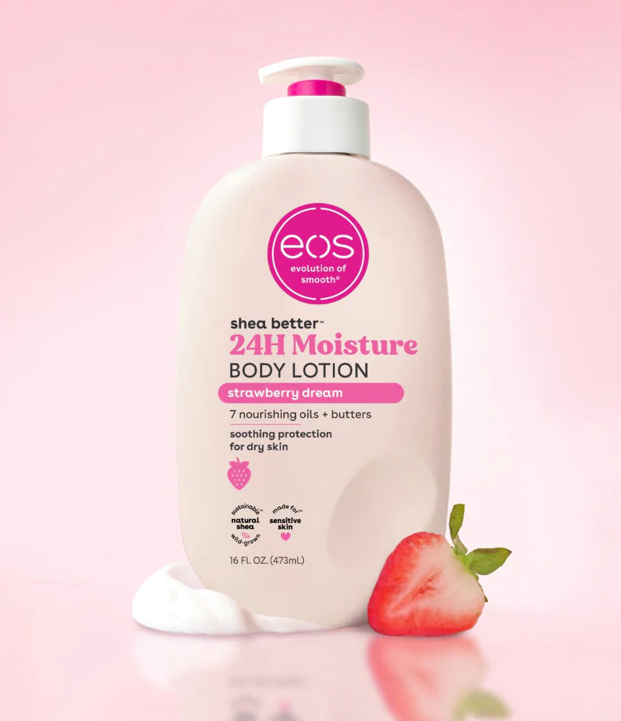 Eos Shea Butter Body Lotion for Dry Skin - Strawberry Dream