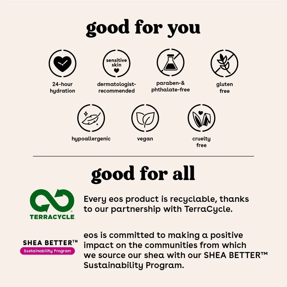 Eos Shea Better Body Lotion- Creme de Pistachio, Soothes Dry Skin, 16 fl oz