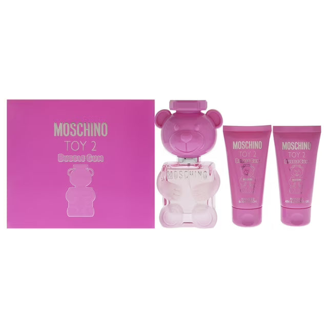 Moschino Toy 2 Bubble Gum Ladies 3 Pcs Set- 1.7 EDT/  1.7 BL/ 1.7 Gel- Display Box