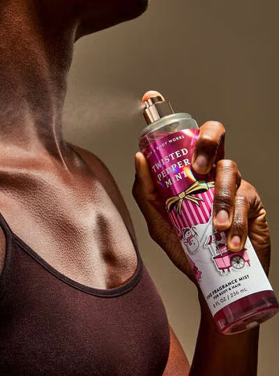 Bath & Body Works Twisted Pepper Mint Body Cream 8 oz & Fine Fragrance Mist 8 fl oz