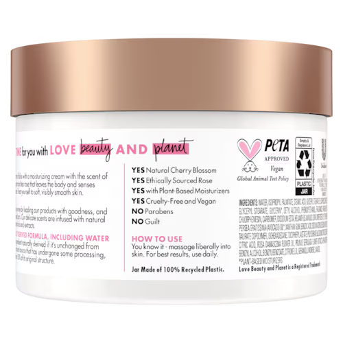 Beloved Cherry Blossom & Tea Rose (Vegan) Body Cream- 10 oz