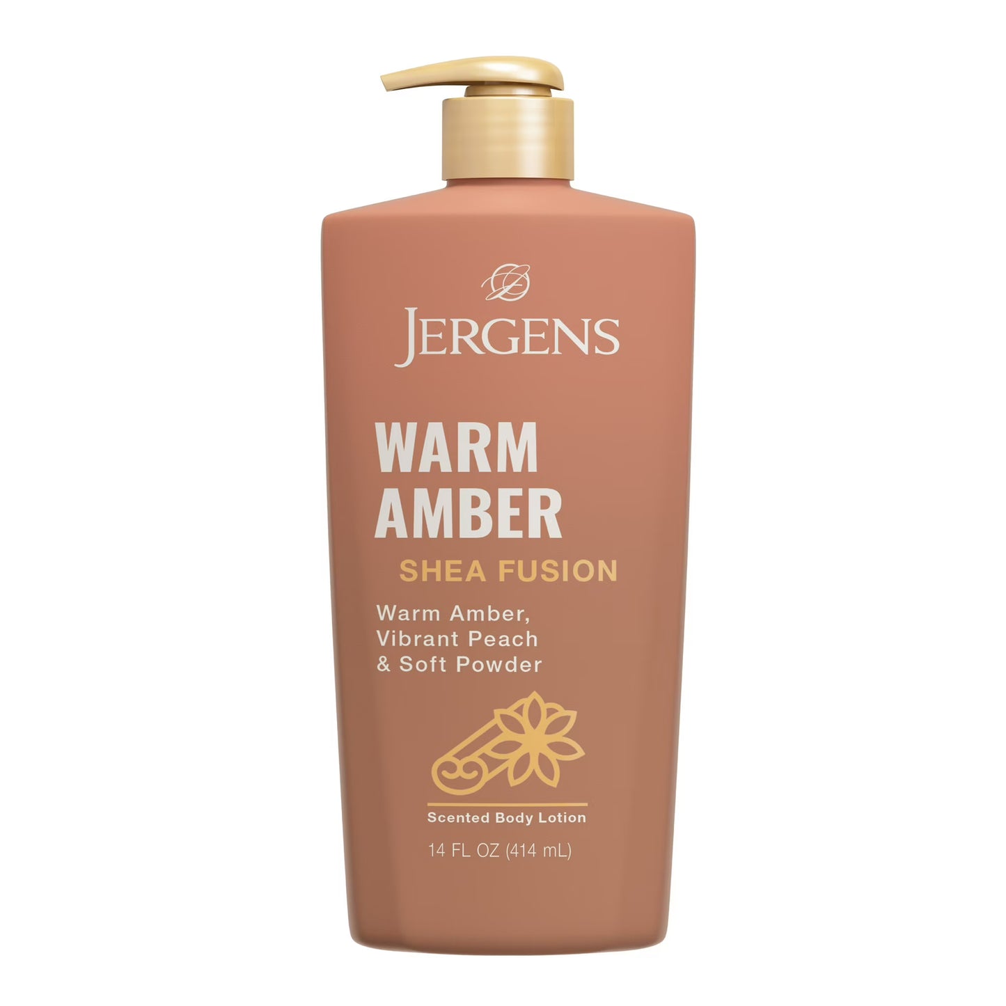 Jergens Shea Fusion Warm Amber Scented Body Lotion, Moisturizer for Dry Skin, 14 fl oz