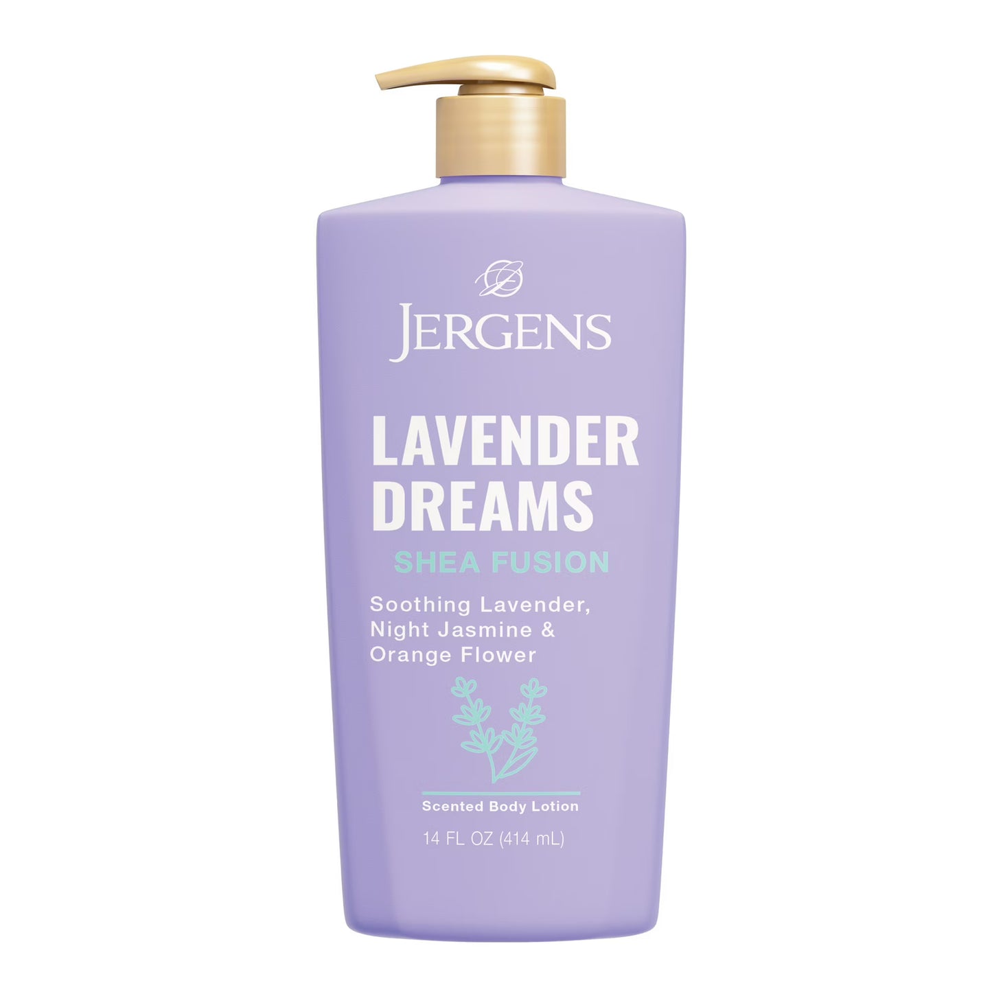 Jergens Shea Fusion Lavender Dreams Scented Body Lotion, Moisturizer for Dry Skin, 14 fl oz