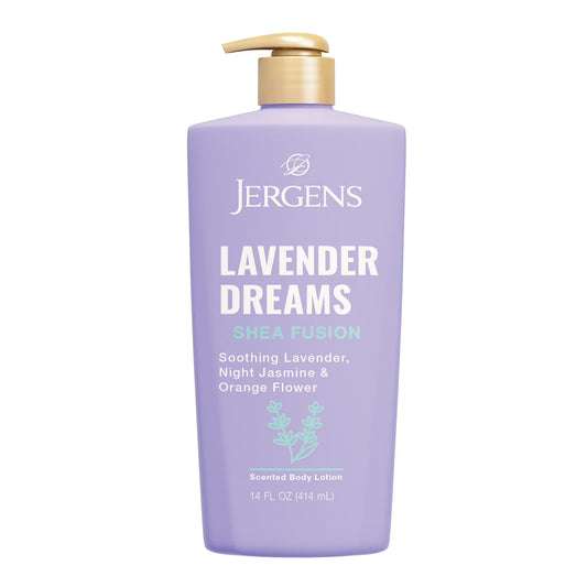Jergens Shea Fusion Lavender Dreams Scented Body Lotion, Moisturizer for Dry Skin, 14 fl oz