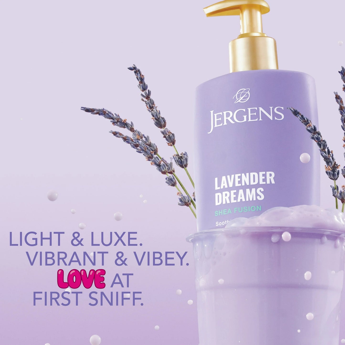 Jergens Shea Fusion Lavender Dreams Scented Body Lotion, Moisturizer for Dry Skin, 14 fl oz