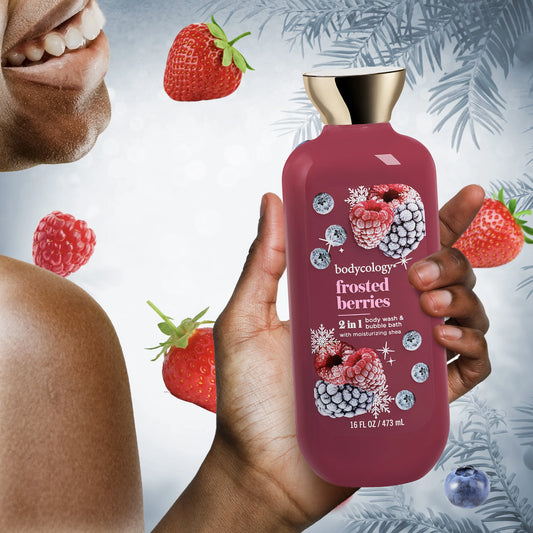 Bodycology Frosted Berries 2 in 1 Body Wash & Bubble Bath 16 fl oz