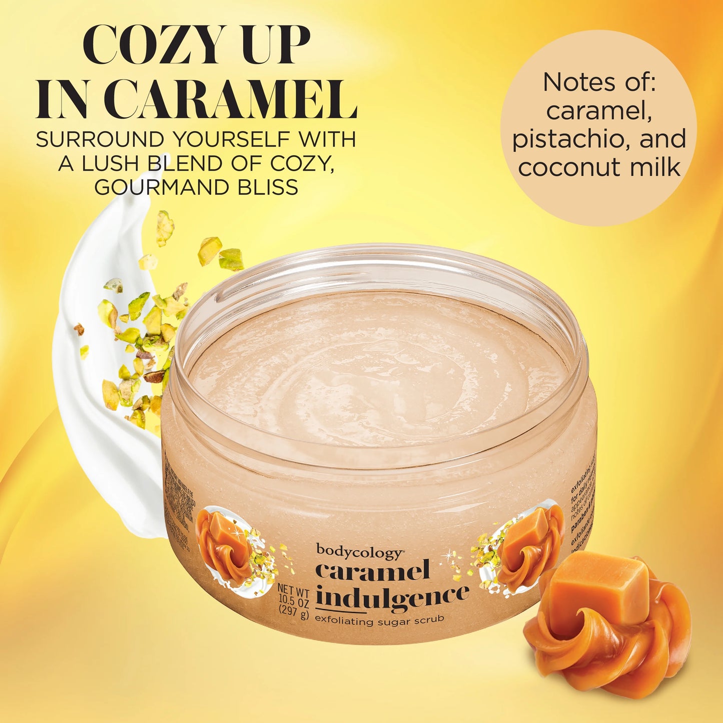 Bodycology Caramel Indulgence Exfoliating Sugar Scrub 10.5 oz