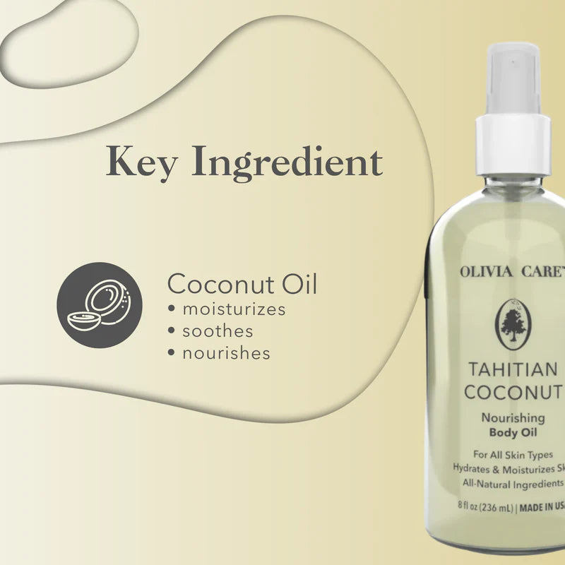 Olivia Care Tahitian Coconut Body Oil- 8 FL OZ