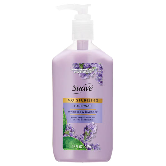 Suave Moisturizing White Tea & Lavender Hand Soap, Gentle Cleanser for Hands, 12 FL OZ