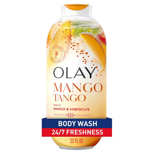 Olay Mango Tango Body Wash with Notes of Mango and Hibiscus, Vitamin B3 and Antioxidant Blend, 22oz