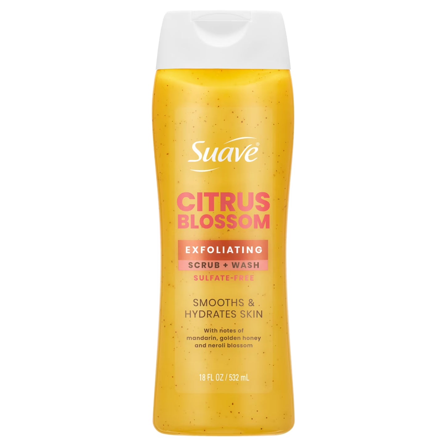 Suave Citrus Blossom Exfoliating Body Wash & Scrub With Glycerin & Vitamin E, 18 FL OZ