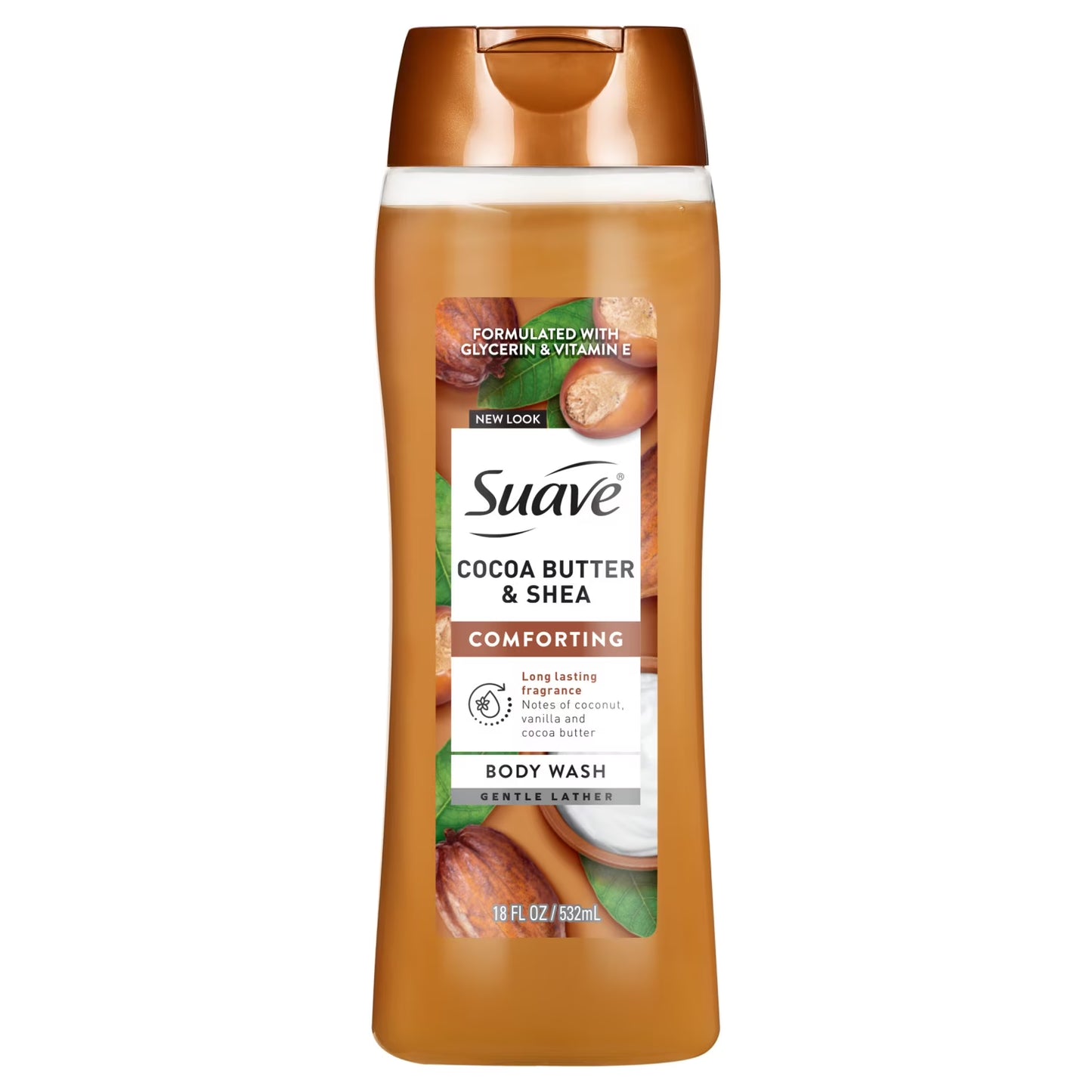 Suave Cocoa Butter + Shea Moisturizing Body Wash with Glycerin & Vitamin E, 18 FL OZ