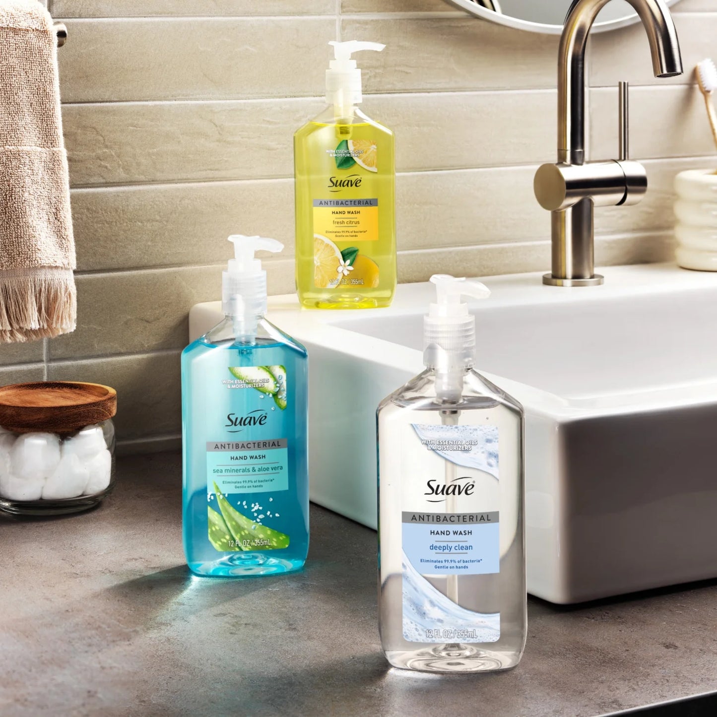 Suave Antibacterial Hand Wash Soap, Kills 99.9% of Bacteria, Scented, 12 FL OZ