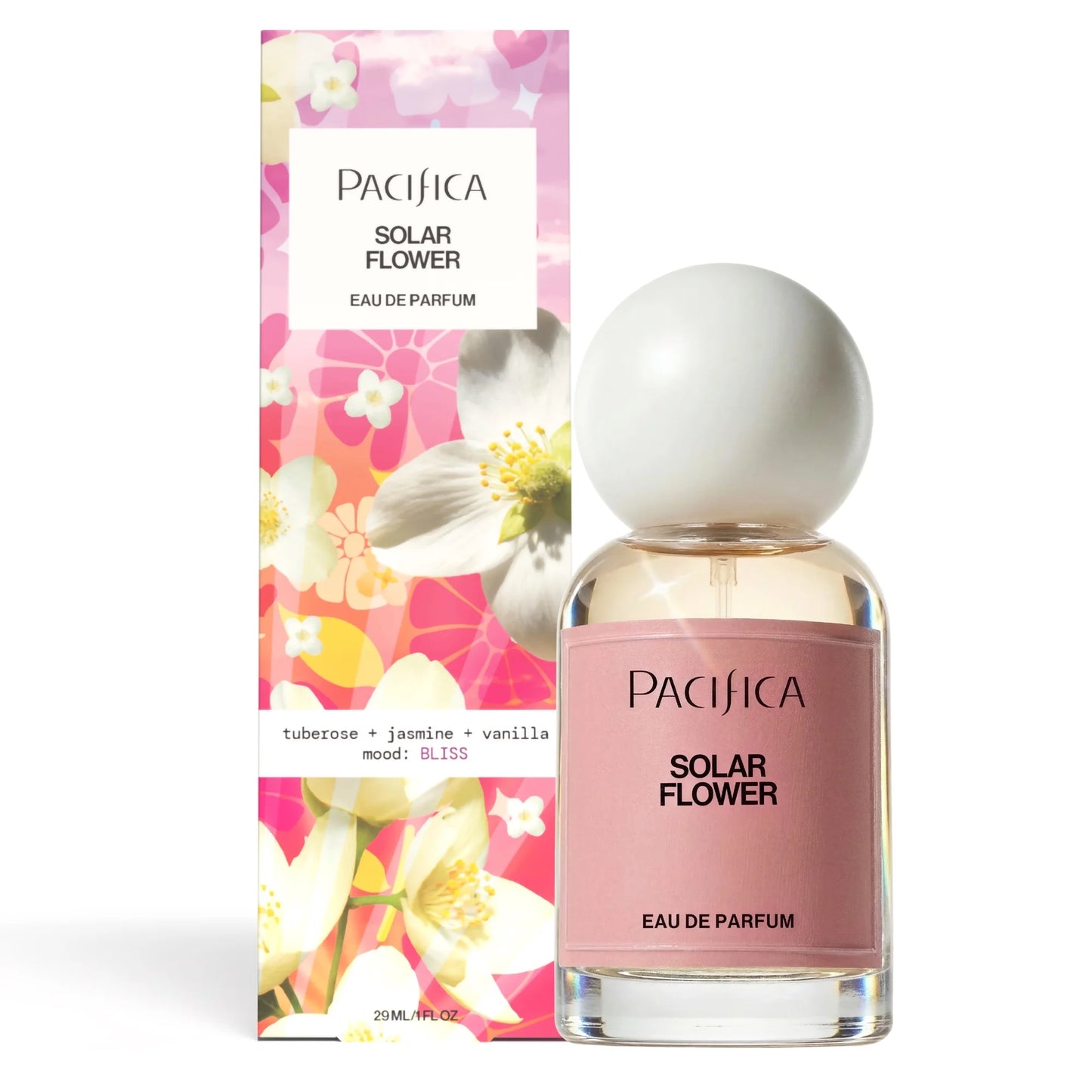 Pacifica Eau De Parfum Solar Flower, Perfume for Unisex, 1 fl oz, Atomizing Spray