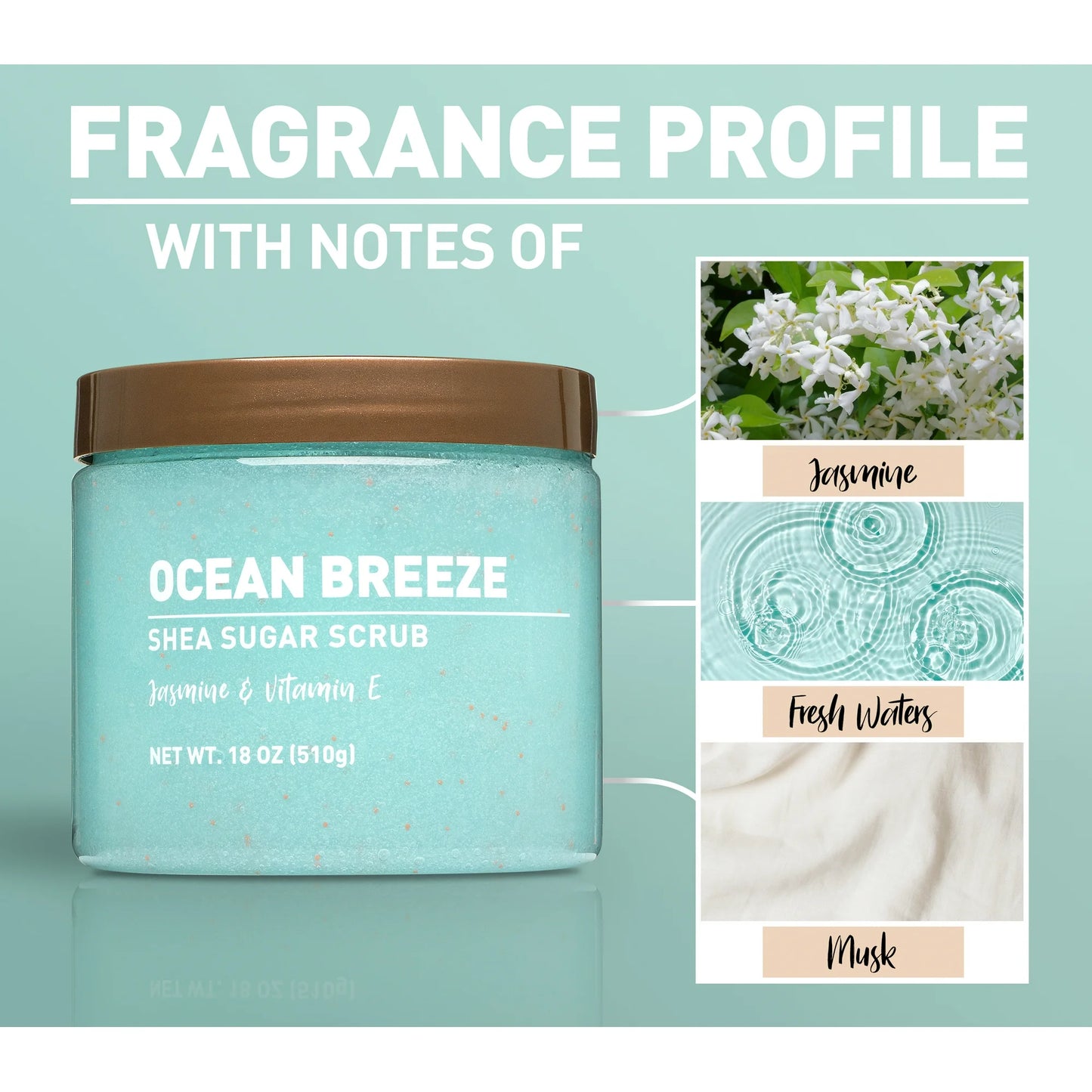 Equate Ocean Breeze Shea Sugar Body Scrub 18 oz - Exfoliating and Moisturizing Formula