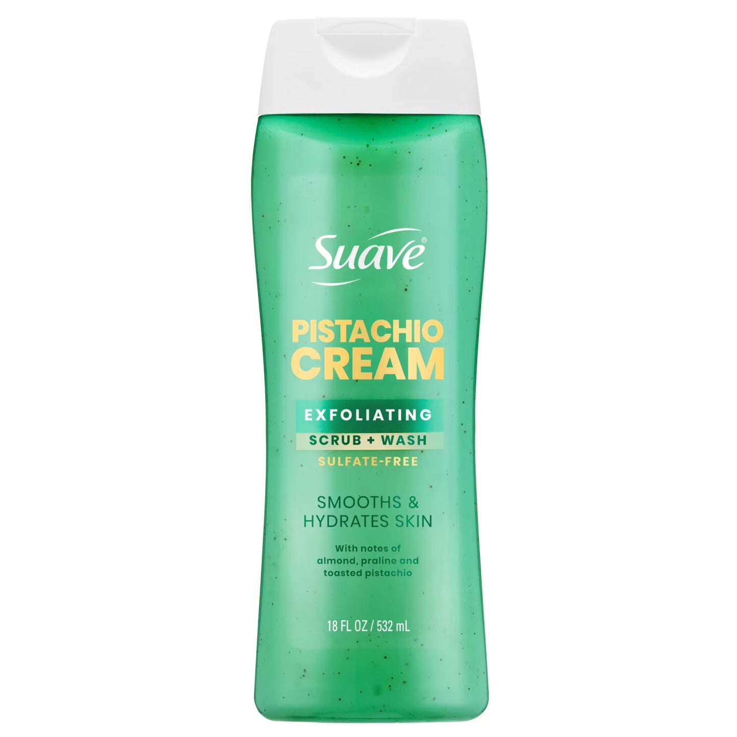 Suave Pistachio Cream Exfoliating Body Wash & Scrub With Glycerin & Vitamin E, 18 FL OZ