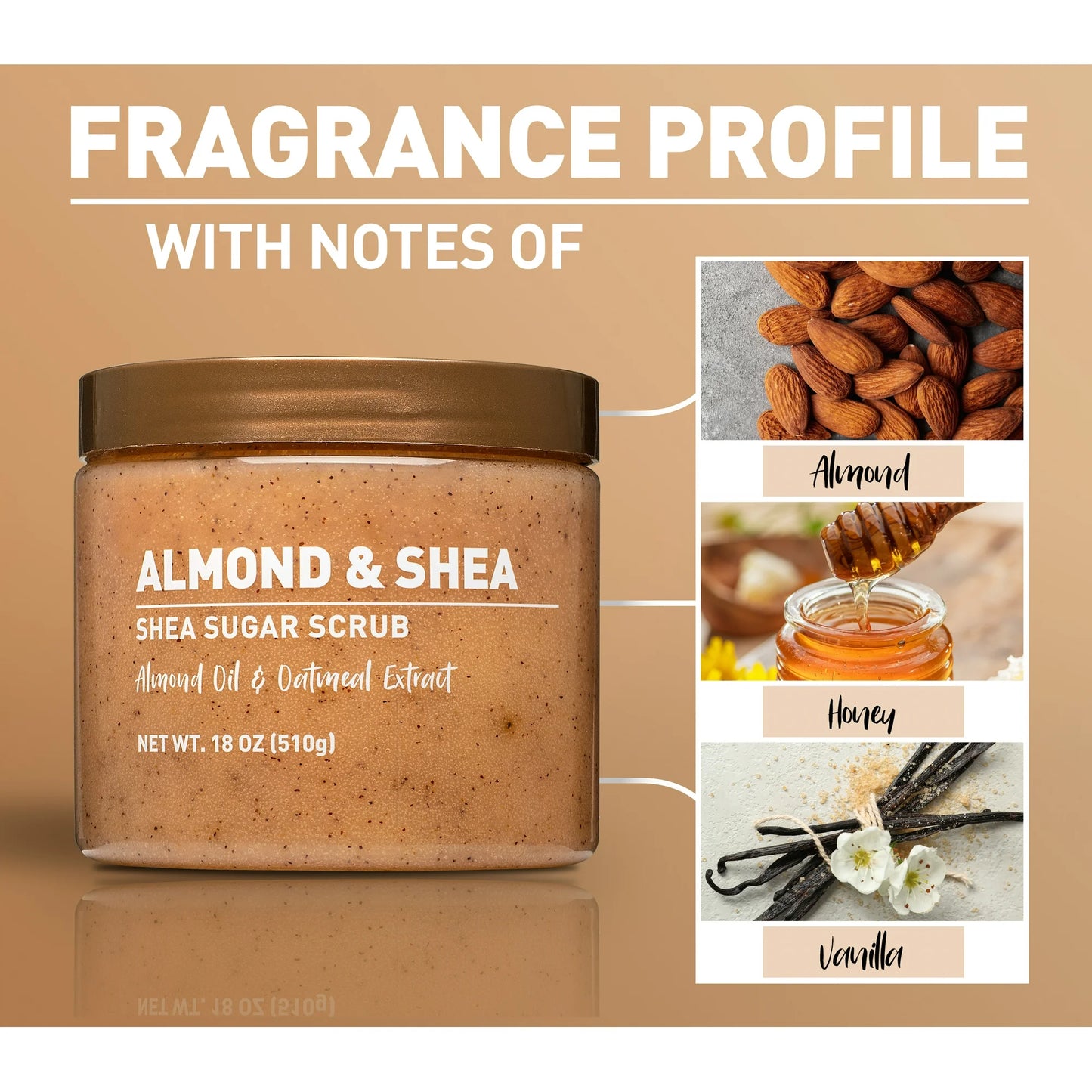 Equate Shea Sugar Scrub, Almond and Shea, 18 oz