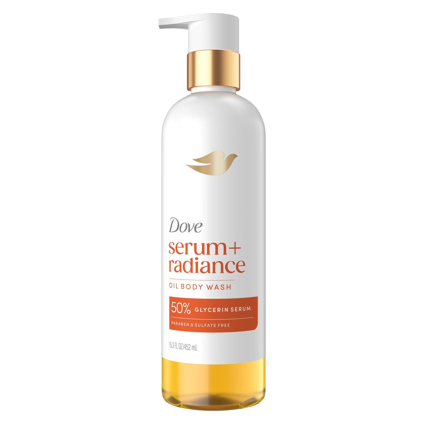Dove Jojoba Oil & Monoi Flower Oil Body Wash for Women Serum + Radiance for Hydrated & Repaired Skin, 15.3 fl oz