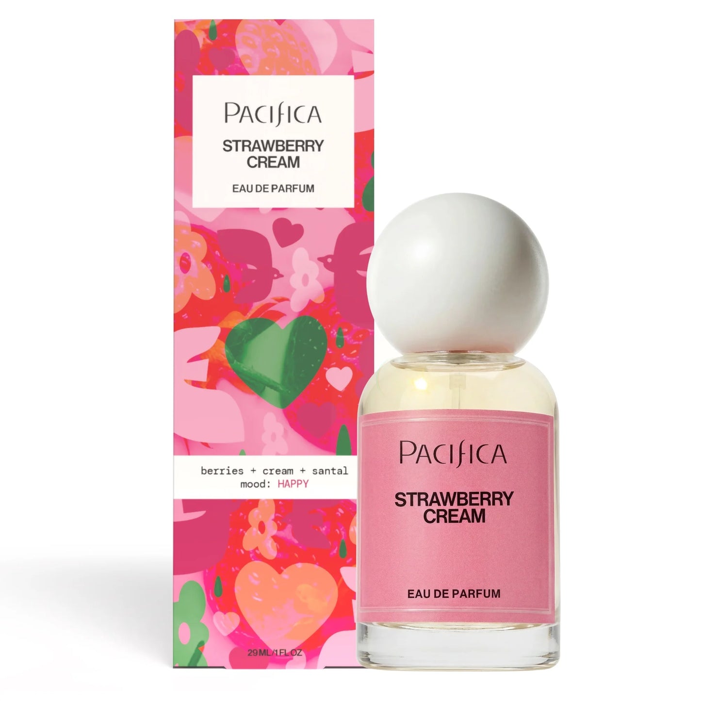 Pacifica Eau De Parfum Strawberry Cream, Perfume for Unisex, 1 fl oz, Atomizing Spray