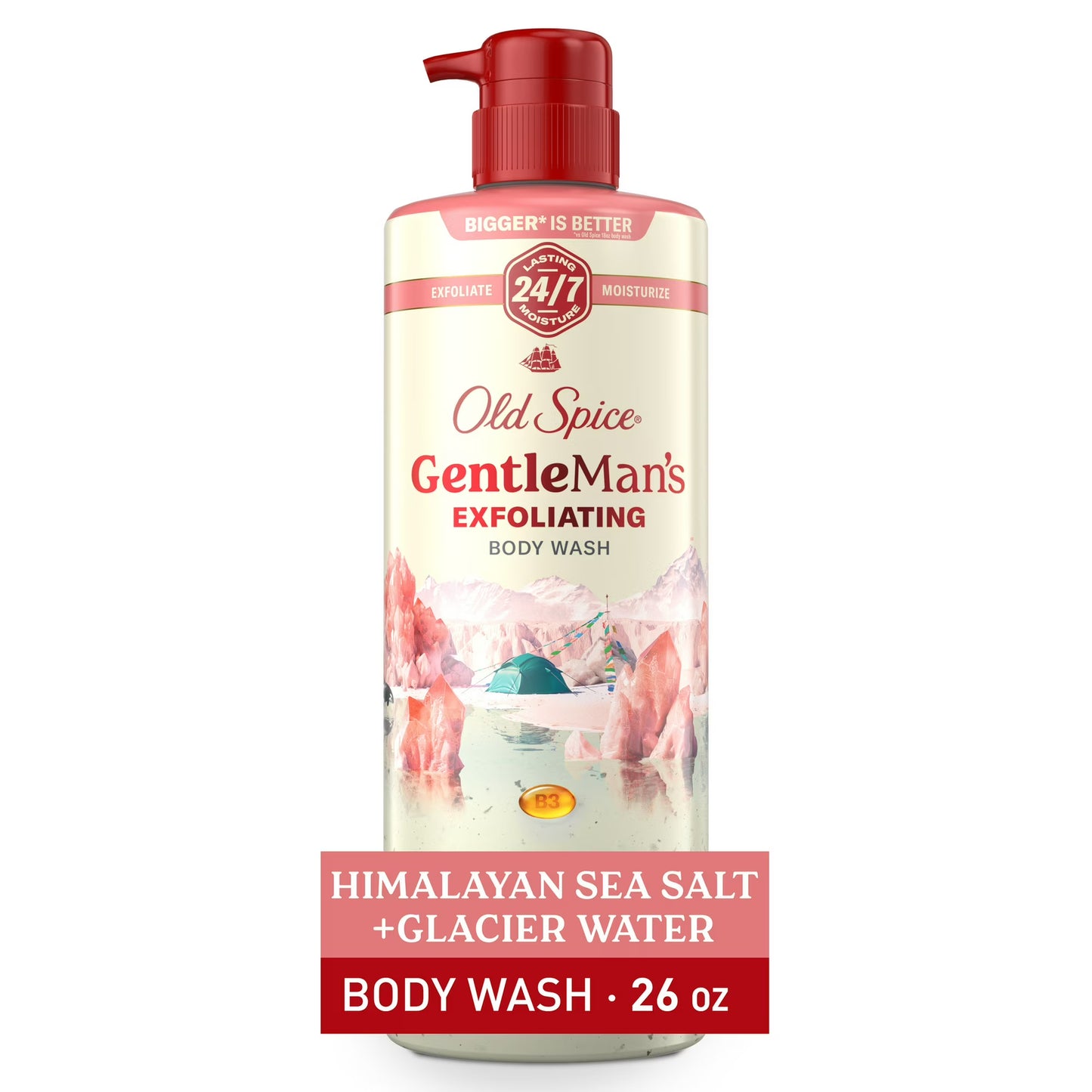 Old Spice Men's Body Wash for Men, Himalayan Sea Salt , 24/7 Shower Fresh, 18 oz, Exfoliation + Moisturization, 26oz